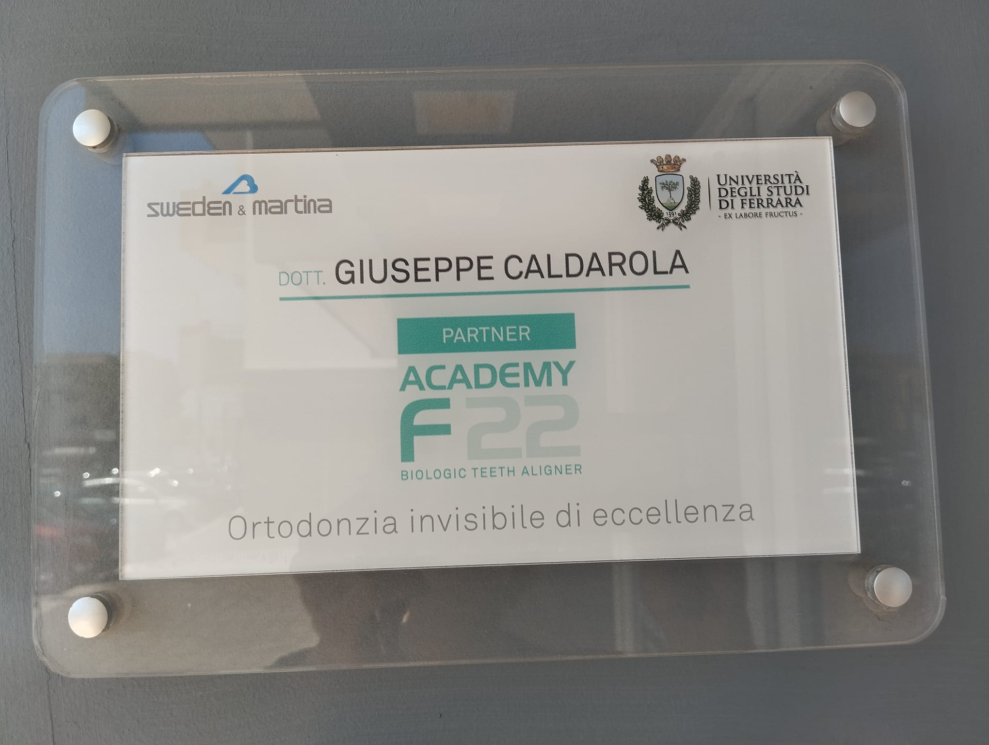 Certificato Partner Academy F22 – ortodonzia invisibile